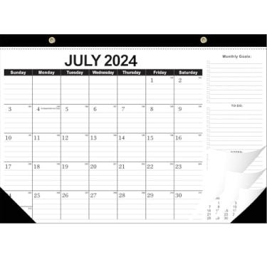 Imagem de Calendário de mesa 2023-2024, combinação de calendário de mesa de 18 meses/calendário de parede, 43 x 30 cm, janeiro de 2023 a junho de 2024, feriados destacados, calendário de planejamento, papel grosso