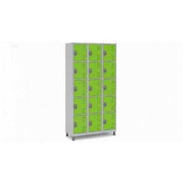 Imagem de Armário Locker 15 Portas Pequenas em Aço COR:VERDE - W3, VERDE