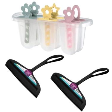 Imagem de Kit 2 Rodo de pia Preto e 1 Forma de Picolé Plástico