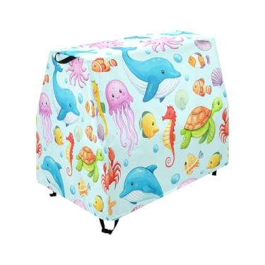 Imagem de Qilmy Cute Ocean Animals Kids Water Table Cover, Duty Waterproof Patio Table Covers for Outdoor Toddler Splash Tables, UV Resistant & Dustproof Play Table Protector, Cover Only