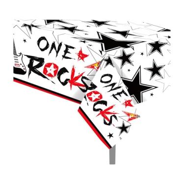 Imagem de Lide Road 2 Pcs Rock Music Tablecloth Rock Music Plastic Table Covers for Kitchen Home Decor, 54x87In