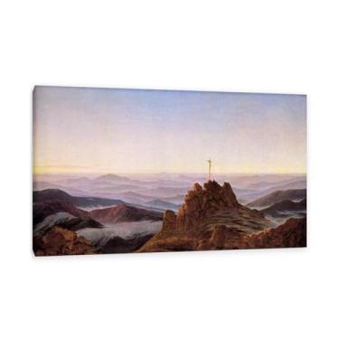 Imagem de Morning in Riesengebirge por Caspar David Friedrich Impressões em tela Well Decor The World Classic Art Reproduções de arte grande giclee arte de parede para sala de estar decoração de casa 110 x 70