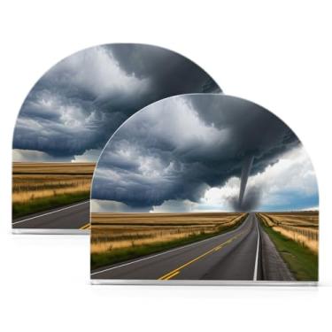 Imagem de Qilmy Porta-guardanapos de acrílico para estrada, suporte de lenços de mesa independente, dispensador de papel de coquetel para cozinha, jantar, restaurante, bar, decoração, 2 unidades