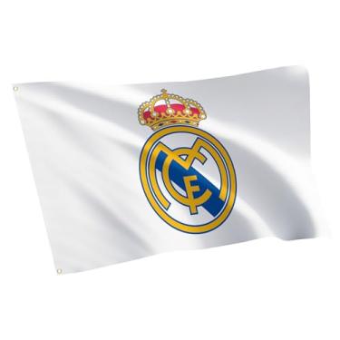 Imagem de Desert Cactus Bandeira do Real Madrid FC Los Blancos Madridistas Futebol 100% Poliéster Interior Exterior 0,9 x 1,5 m Bandeiras de Equipe (Bandeira A)