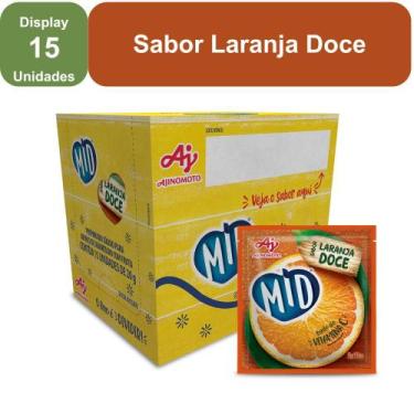 Imagem de Kit Refresco em Pó MID Sabor Laranja Doce Com 15 Unidades de 20g