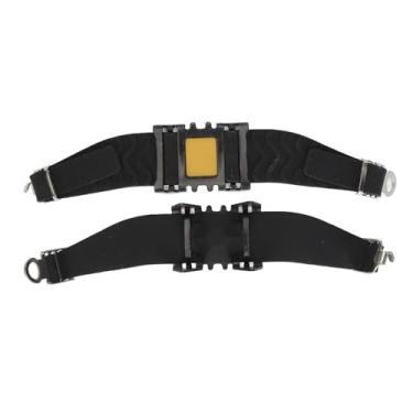 Imagem de SIWOTED 1 par de presilhas de tração para neve no gelo com 4 pontas antiderrapantes ajustáveis ​​para caminhada, chuteiras de tração para caminhadas, acampamento, pretas