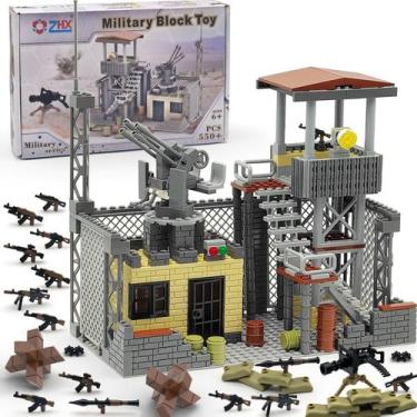 Imagem de Conjunto de blocos de construção ZHX Military Base 550 unidades com ac