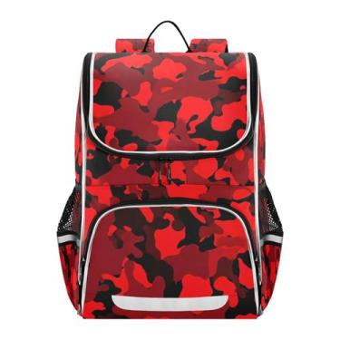 Imagem de Joisal Back to School Bag Custom Camouflage Irregular Red Black Girls Backpack for Kids Children Large Bookbag for Elementary School Boys Backpacks Cartoon, 18L