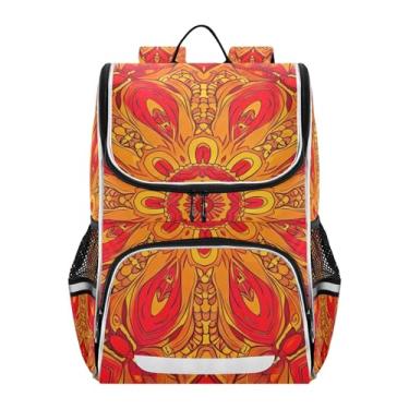 Imagem de Mandala Floral Orange Red Boys Backpacks Animal for Elementary School Back to School Bags Kawaii Student Travel Kids Girls' Backpack Monster Book Bags