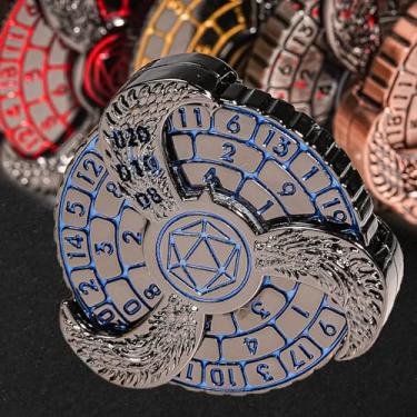 Imagem de GU BEI TE 7-in-1 Fingertip Gyro Roulette DND Dice,Cool Spinning Games Fingertip Gyro, Metal Dice Set with Gift Box for Roleplaying Games Dungeons and Dragons RPG MTG Table Games