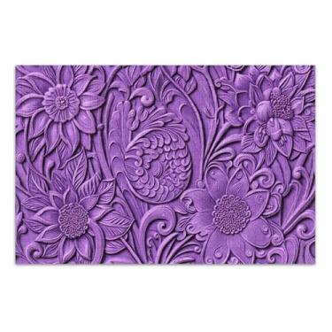 Imagem de Quebra-cabeças para adultos 1000 peças flores florescendo roxas jogo tecnologia presentes arte divertida quebra-cabeça desenho animado, 75 x 40 centímetros