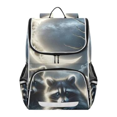 Imagem de Joisal Moonlight Raccoon Night Kids Girls' Backpack Children Large Back to School Bag Personalized Book Bag for School Elementary Boys Backpacks Cool, 18L