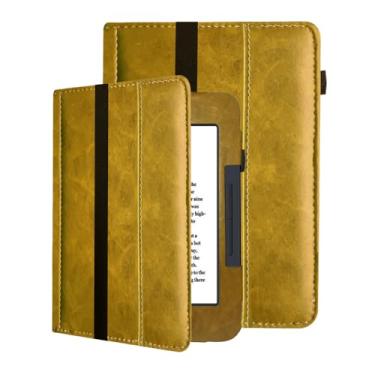 Imagem de AFesar Capa de couro vegano premium para Nook GlowLight 3 eReader, capa estilo livro, compatível com o modelo BNRV520, versão 2017 (marrom, Nook Glowlight 3 (modelo: BNRV520))