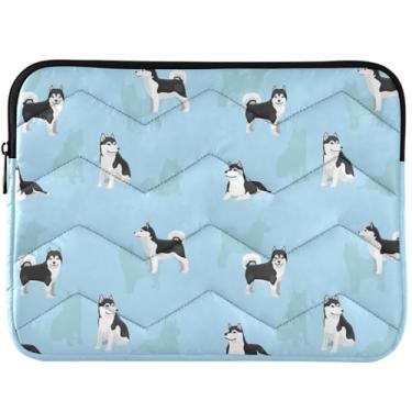 Imagem de Capa protetora para notebook Dog Alaskan Malamute azul fofo capa protetora universal para laptop de 13 a 14 polegadas para MacBook Pro 14 polegadas