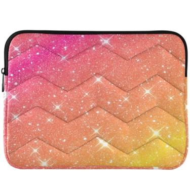 Imagem de Capa para notebook laranja com glitter para MacBook Pro 13 polegadas, capa protetora universal de 13 a 14 polegadas
