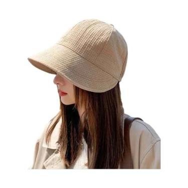 Imagem de Chapéus De Sol Femininos Com Aba Larga, Dobráveis, Proteção UV, Moda D