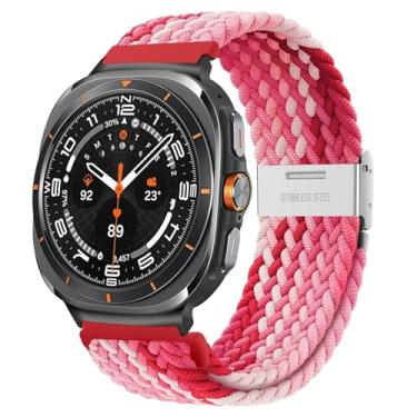 Imagem de BIK Para Galaxy Watch Ultra 47mm Pulseiras de relógio Nylon Elástico Trançado Solo Loop Strap Pulseira(SummerPSS)