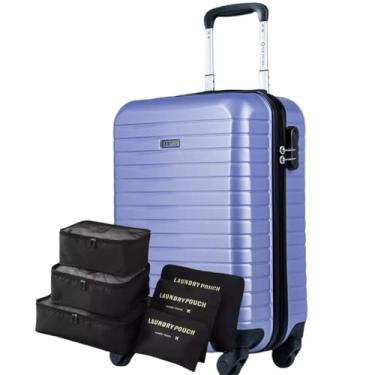 Imagem de Mala de Bordo 10kg em ABS para Cabine com Kit Organizador 6 Peças (ABS, Deluxe Azul)