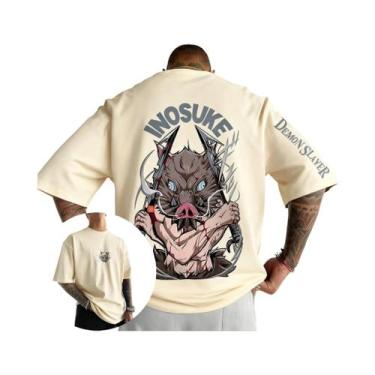 Imagem de Camiseta De Algodão Demon Slayer Para Homens E Mulheres, Estampa Gráfi