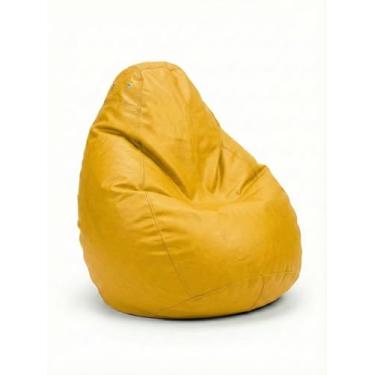 Imagem de Puff Fofão Pêra Maçã Adulto - Design Ergonômico Confortável, Cheio com Enchimento, Revestimento em Courino Premium, Impermeável 90x80x65 (Amarelo)