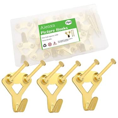 Imagem de Aienxn 15pcs Heavy Duty Picture Hangers Hardware 100lbs,Picture Hooks,Professional Picture Hanging Hooks with Nails for Picture Frame,Office Pictures, Canvas, Clock Q-O-010-100Lbs