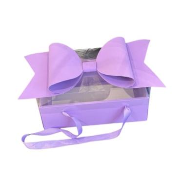 Imagem de Nishiyuenyi Caixa de Presente para O Dia Dos Namorados, Caixa para Embrulho de Presente com Design de Fita Transparente, Feita de Papelão Ondulado, Espuma, Tolet, Tamanho real