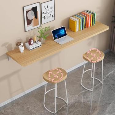 Imagem de Mesa dobrável montada na parede, mesa de parede de madeira, mesa de jantar resistente, mesa de trabalho para cozinha, restaurante, casa, bar, mesa de trabalho, mesa de parede dobrável para espaços