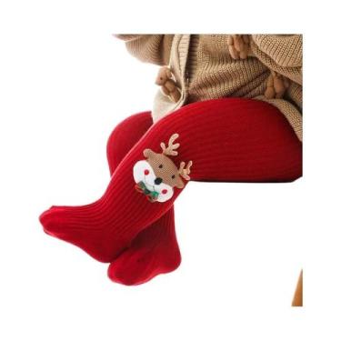 Imagem de Meias De Natal Vermelhas Para Meninas De 0 a 6 Anos, Leggings De Algod
