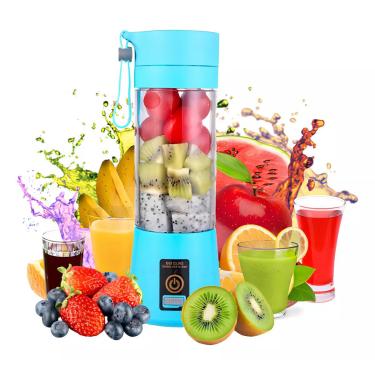 Imagem de Mini Liquidificador Portatil Com Bateria Recarregavel Eletrico Para Sucos Vitaminas Shakes COR AZUL