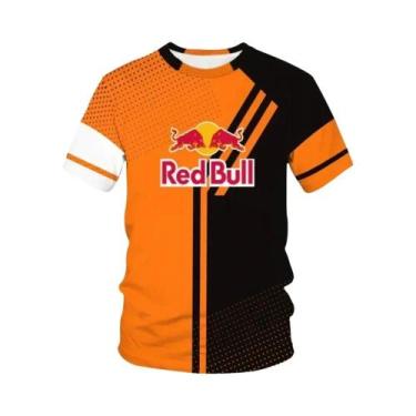 Imagem de Camiseta Masculina De Manga Curta Com Estampa 3D De Motocicleta Red Bu