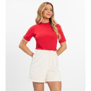 Imagem de Shorts Feminino em Moletinho Infinita Cor Bege, M, Bege