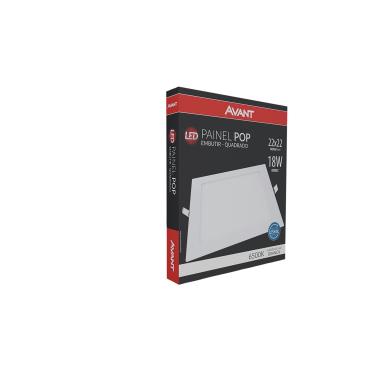 Imagem de Painel de Led 18W Embutir 22cm Quadrado Avant Branco Bivolt