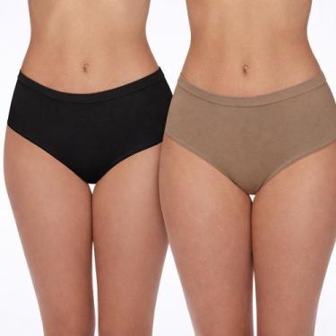 Imagem de Kit 2 Calcinhas Hanes 1147 Preto/Chocolate, Preto, Chocolate, GG