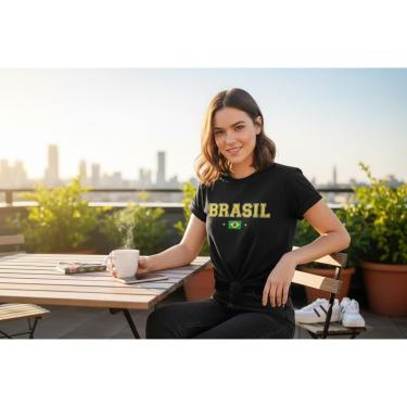 Imagem de Camiseta Feminina T Shirt Brasil Copa 2026 Jogos Malha Algodão Leve do P ao G1-Feminino