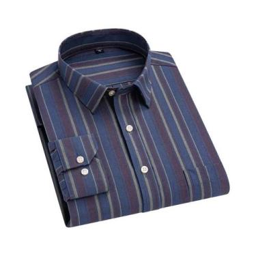 Imagem de Camisa Formal Casual Masculina plus Size Oversized De Manga Longa Em X