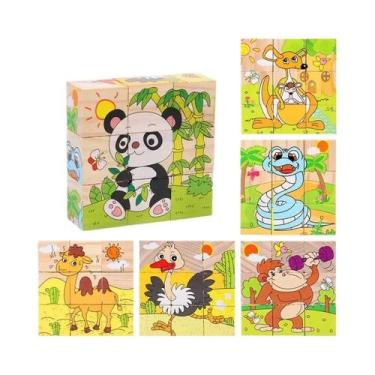 Imagem de Quebra-Cabeça 3D De Madeira Com Animais E Veículos Montessori: Brinque