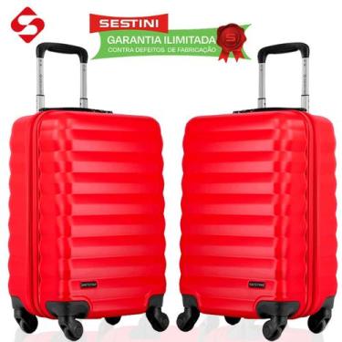 Imagem de Super Kit 2 Malas Bordo 10kg Sestini, ABS MUITO Resistente, Cadeado Em