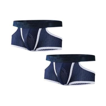 Imagem de Cuecas Boxer Esportivas Masculinas De Seda Gelada Respirável Com Malha