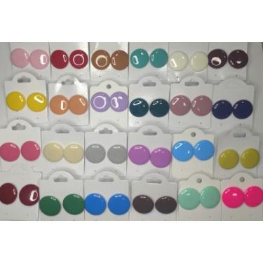 Imagem de Brincos De Resina - Botão - Kit Com 48 Pares Favorito (5)