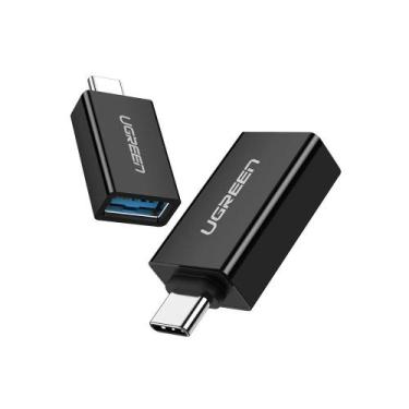 Imagem de Adaptador Ugreen Usb C Macho Para Usb 3.0 Fêmea Us173 Preto