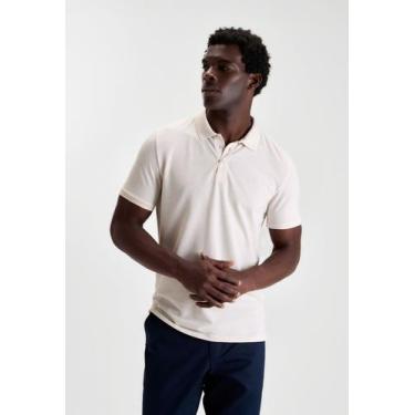 Imagem de Polo docthos slim manga curta piquet linho, 010 natural, GG