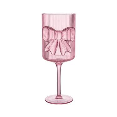 Imagem de Taça vidro laço 450ml candy vibrante rosa 21x8cm florarte - FLOR ARTE