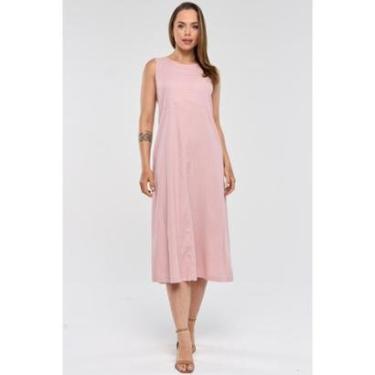 Imagem de Vestido Midi PKS Com Bolsos Linho Rosê-Feminino