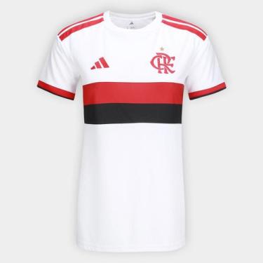 Imagem de Camisa Flamengo I 26/27 s/n Torcedor Adidas Feminina, Branco, GG
