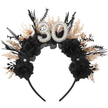 Imagem de Bandana PartyForU Black 30th Birthday para mulheres