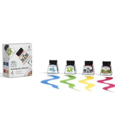 Imagem de Kit Tinta Desenho Winsor Newton 14ml Vibrant Tones 4 Cores - Winsor & 
