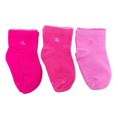 Imagem de Meia Kit 3 Pares Infantil Unissex Básica Dia a Dia Ultra Conforto Baby
