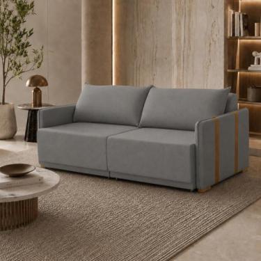Imagem de Sofá Cama Retrátil 3 Lugares 248cm Unique Cinza Médio - Konfort King