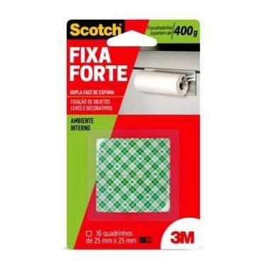 Imagem de Fita Dupla Face De Espuma Quadrada Fixa Tudo 25 mm x 25 mm - 400g - Sc