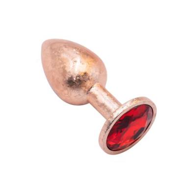 Imagem de Plug Anal de Luxo Dourado com Pedra Tamanho P 7cm x 3,2cm - LOJA EUGEN